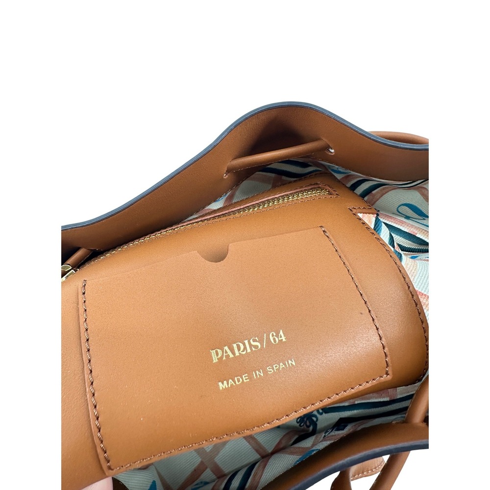 PARIS/64 Always Caramel Bucket Bag Cognac Brown Leather Drawstring Spain Luxury - Picture 9 of 16